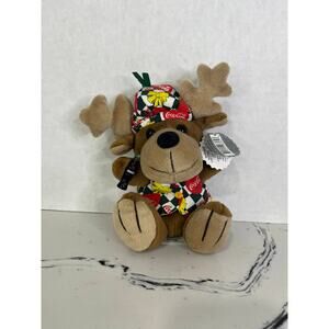 Coca-Cola Reindeer with a Coca-Cola Vest Style # 0168 Bean Bag Plush 1998